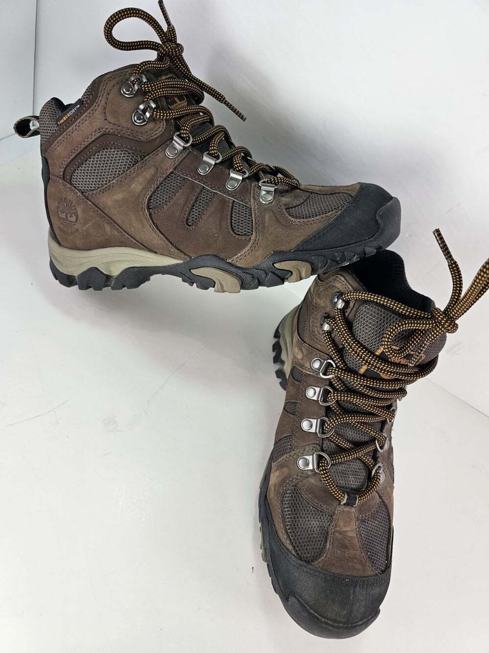 Timberland Mens Anti Fatigue Hiking Waterproof Leather Ankle Boot Brown 7.5